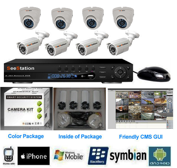 SeeStation DVR Kit 8 Channel 960H With 8 Each 800TVL Cameras