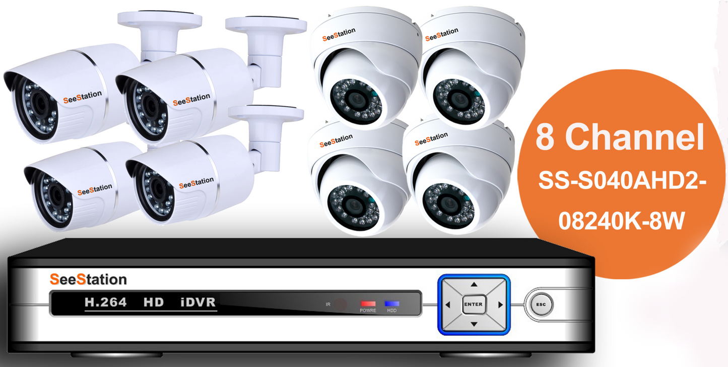 SeeStation (AHD) KIT 08 Channel 2MP/1080P Analog High Definition Surveillance Kit (FREE HDD)